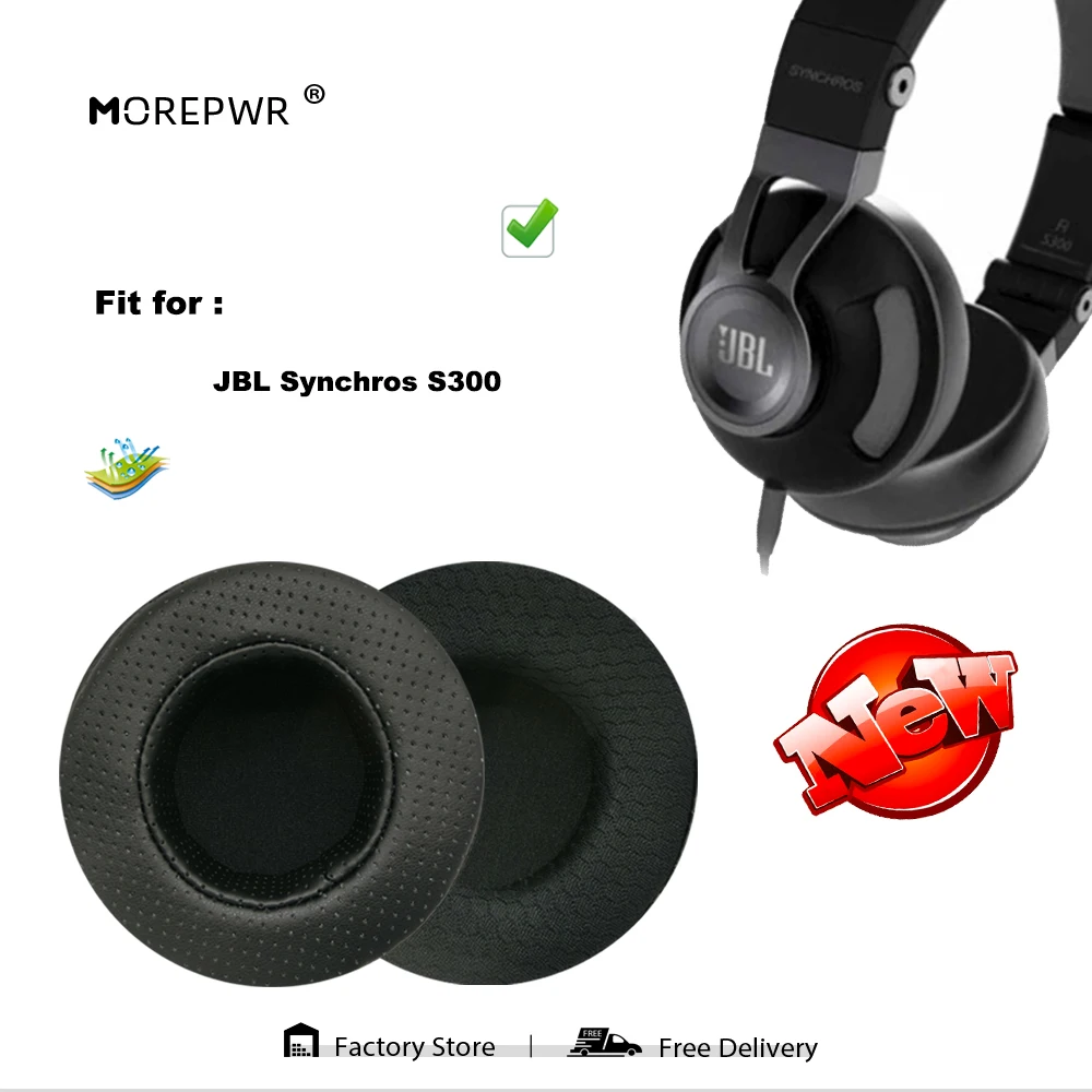 

Morepwr New Upgrade Replacement Ear Pads for JBL Synchros S300 Headset Parts Leather Cushion Earmuff