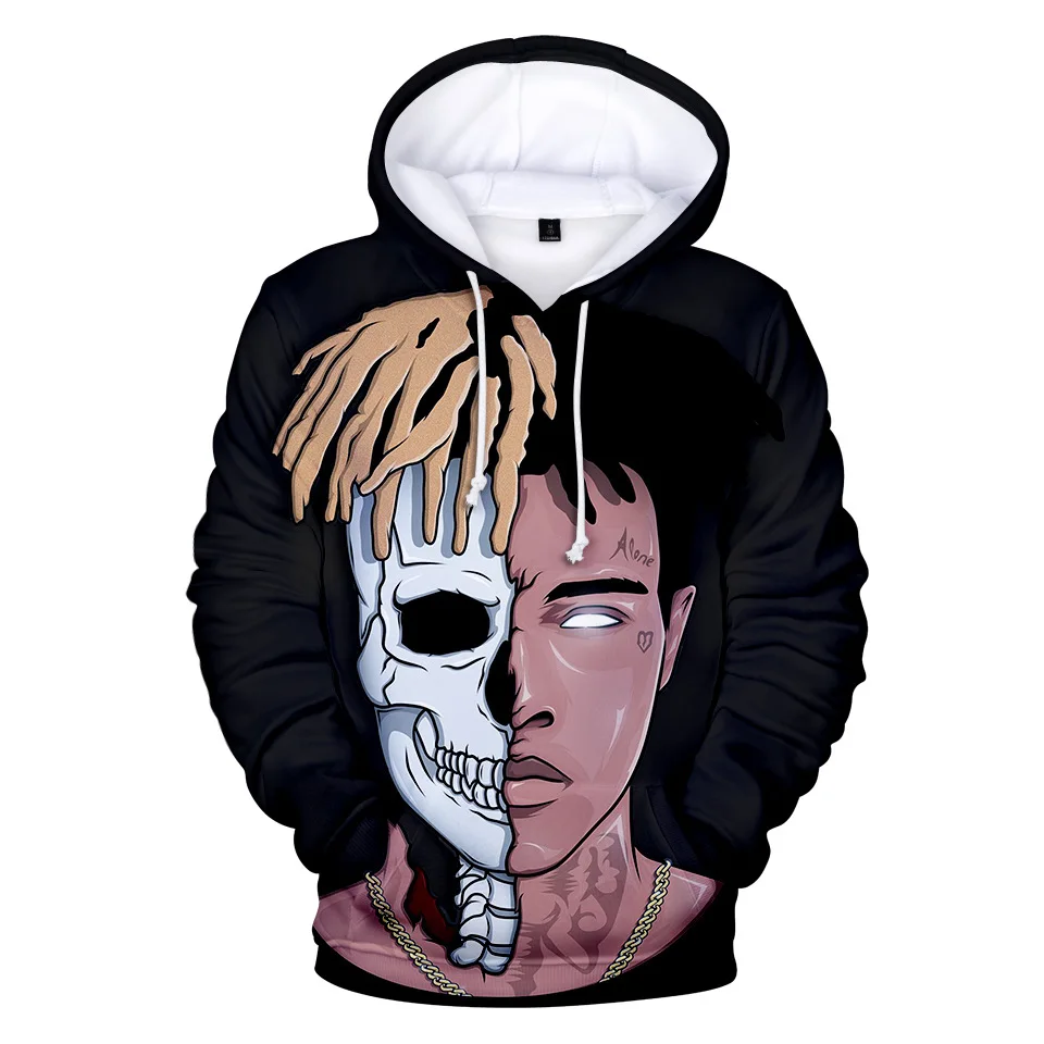 Rapper XXX Tentacion XXXTentacion 3D толстовки для мужчин/мальчиков пуловер передний карман уличная хлопковая толстовка хип хоп верхняя одежда