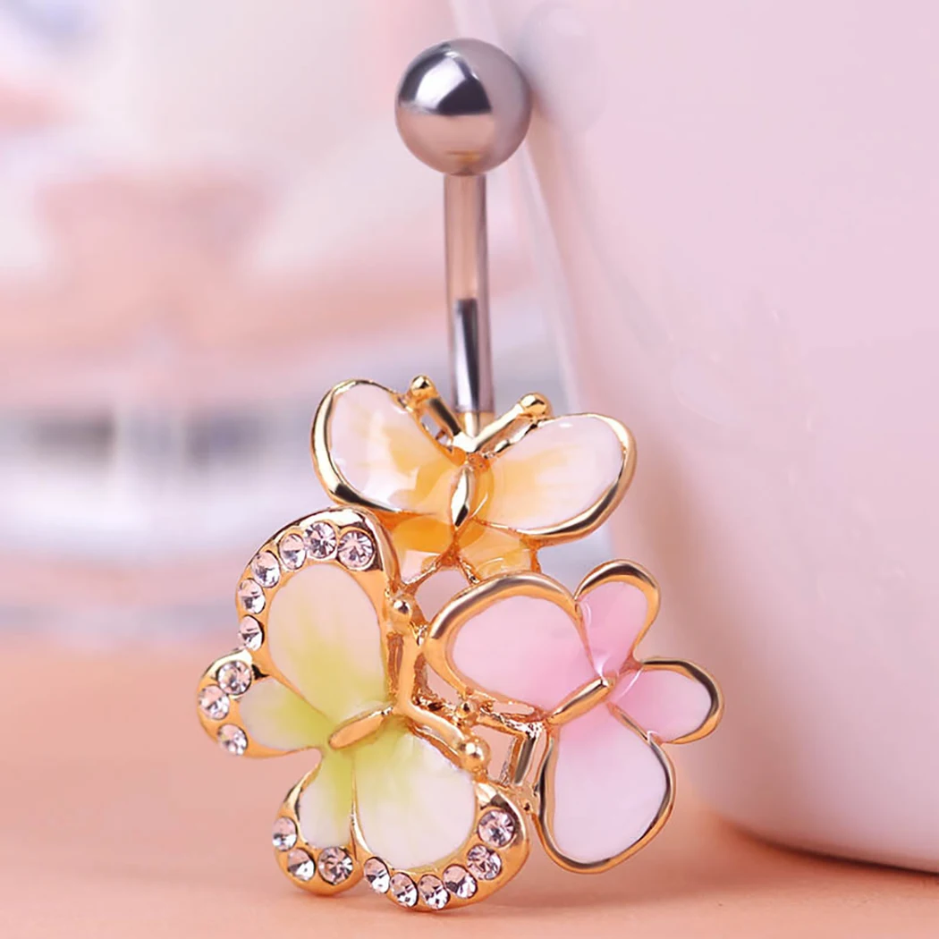 

Belly Button Rings Butterfly Piercing Navel Butterfly Style Piercing Navel Earring Belly Piercing Body Jewelry Piercings
