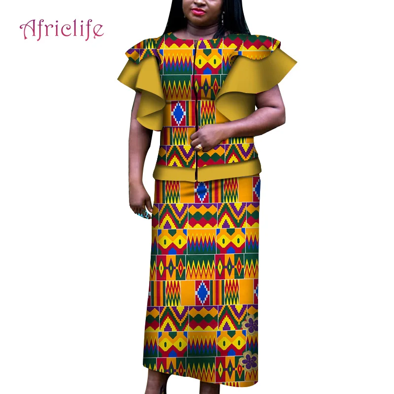 1 Африканские платья Kitenge, традиционные вечерние женские костюмы в африканском стиле размера плюс, Женская африканская восковая одежда с принтом WY6007 - Цвет: 1
