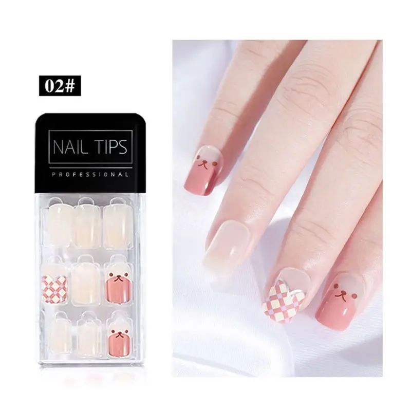 Detachable Full Cover False Nail Tips Sticker Reusable Nails Decoration Tools - Цвет: 2