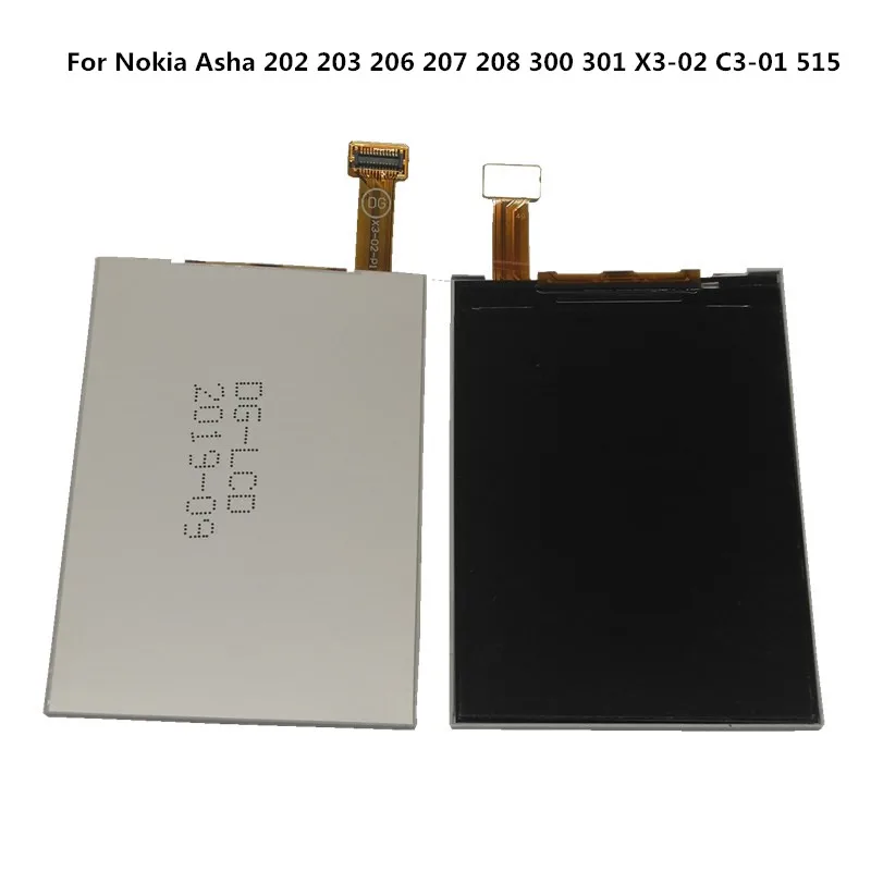 Azqqlbw 10 Pz/Lotto Per Nokia Asha 202 203 206 207 208 300 301 X3-02 C3-01 515 Dual Sim Schermo Lcd Display + Strumenti + 3M Di Nastro