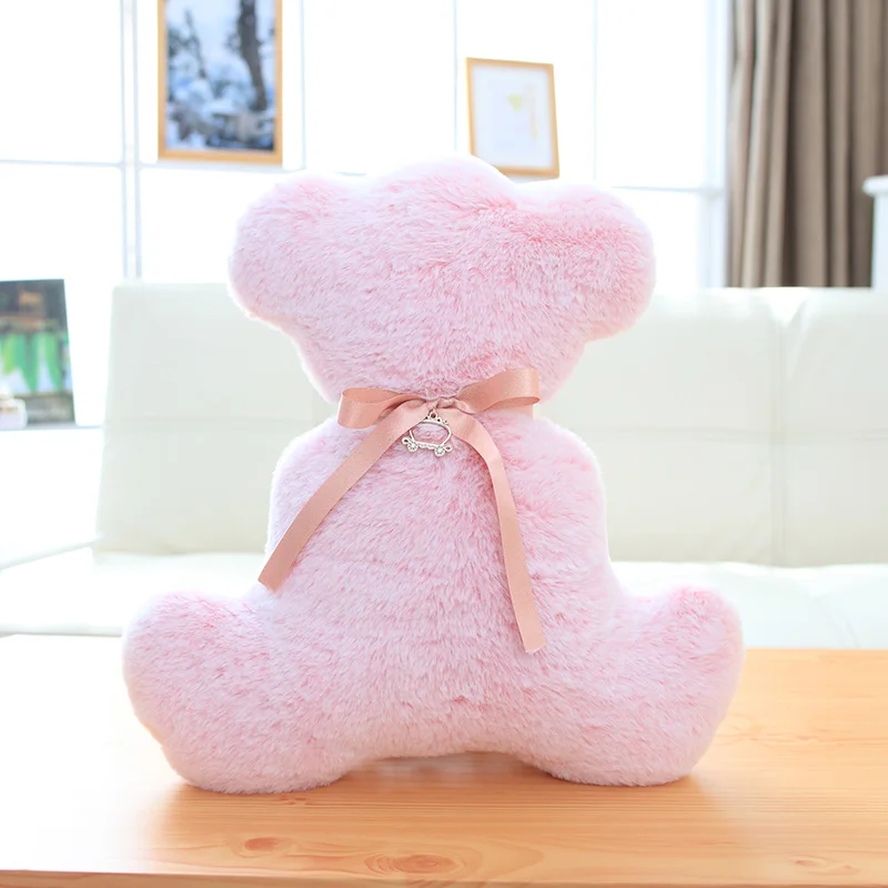 Yeawnow 36 см Пушистый медведь в форме плюшевые игрушки для девочек подушки для детей рождественские подарки на день рождения диван домашний декор мягкая игрушка - Цвет: Pink