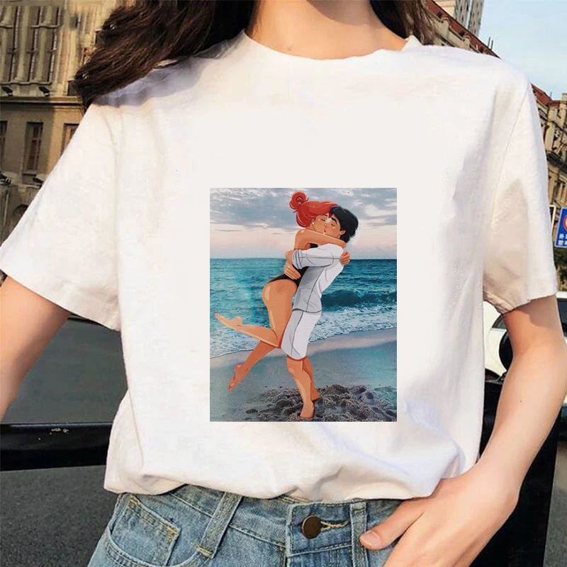 Camisetas Verano Mujer, забавная женская футболка с изображением Белль любит гамбургер и колу, Harajuku, уличная Футболка с принтом, готические Топы