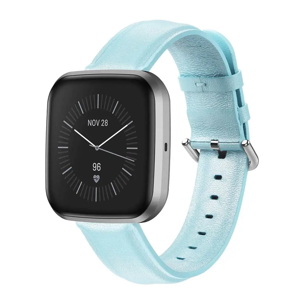 Green Высокое качество, кожаный ремешок для наручных часов для Fitbit Versa, сменный смарт-браслет, ремешок для часов для Fitbit Versa 2, ремешок - Цвет: Green