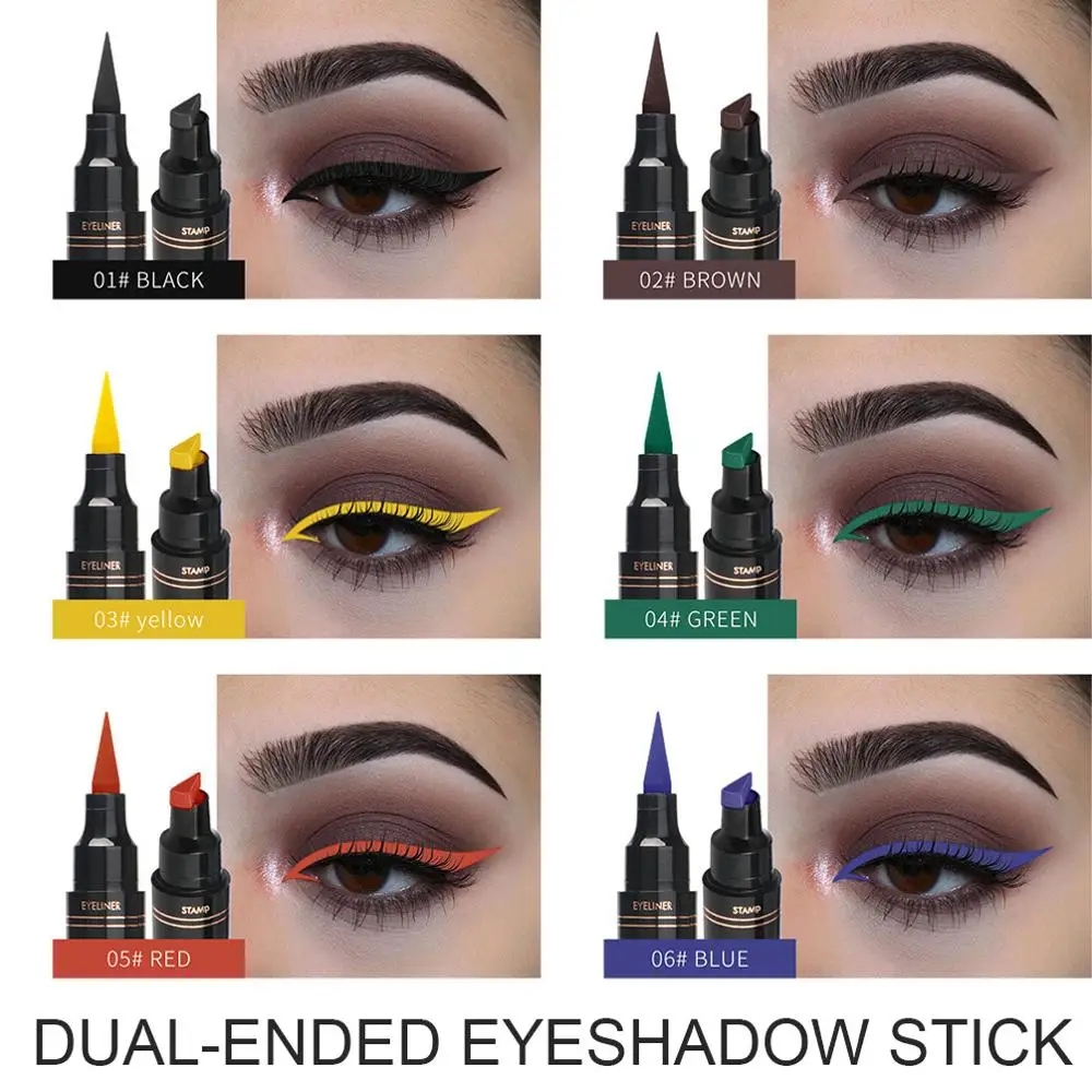 

Double-ended Eyeliner Stamp Pencil Waterproof Long Lasting Natural Eye Liner Matte Liquid Eyes Makeup Eyeliner Pencil Stamp