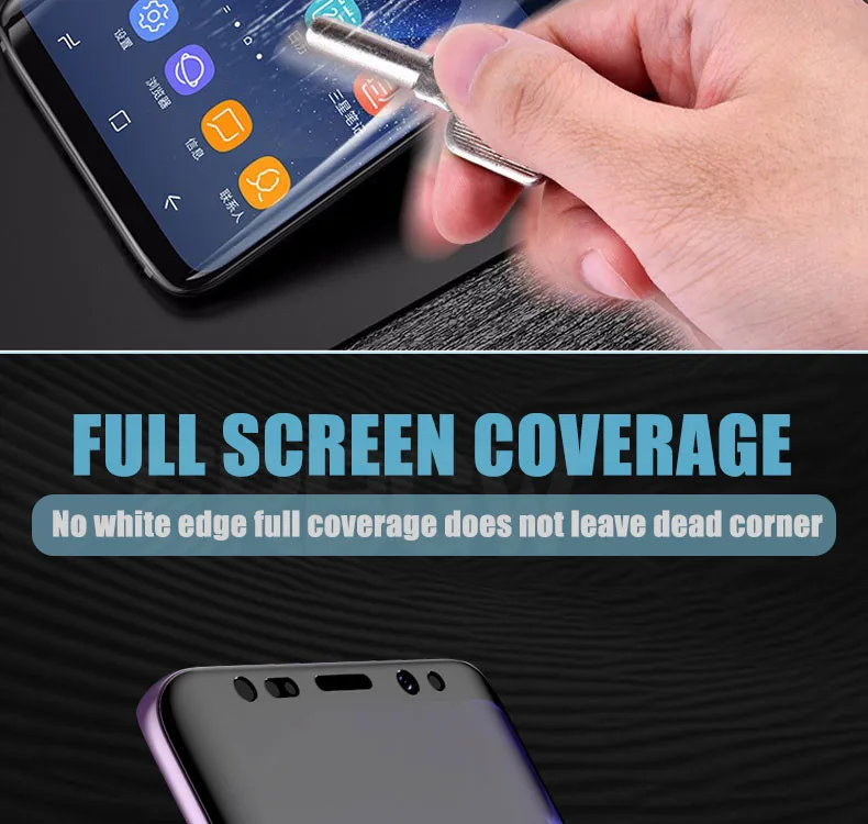 9D полное покрытие мягкая Гидрогелевая пленка для samsung Galaxy S8 S9 S7 S6 Edge Plus Note 8 9 Защитная пленка для экрана S8Plus S9Plus не стекло