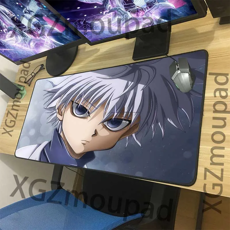 Коврик для мыши XGZ Cold Killer Killua Zoldyck большой комикс Черный Антискользящий