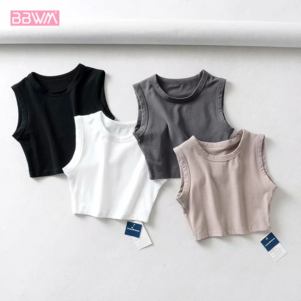 

Sexy Sleeveless Sports Vest Stretch Tight Waistless Fitness Female T-shirt Wild Short Cycling Women's Top