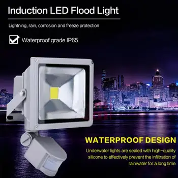 

Super Bright LED Floodlight Spotlights PIR Body Sensor Motion 10w 20w 30w 50w Outdoor Security Flood Lights 220v Waterproof