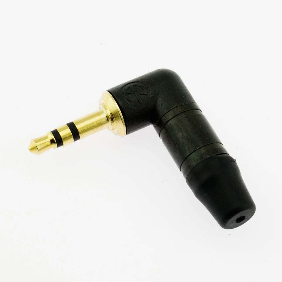 ▲ 오리지널 Neutrik NTP3RC-B HIFI 3.5mm 스테레오 플러그 직각형 금도금 접점 블랙 쉘 전문 오디오 케이블 DIY용