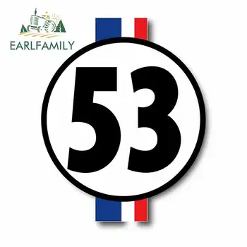 

EARLFAMILY 13cm x 10.4cm For Herbie The Love Bug 53 Car Bumper Window Stickers Pull Flower Occlusion Scratch Graffiti Sticker
