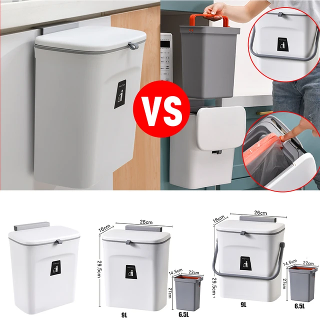 9L Wand Montiert Mülleimer Küche Schrank Lagerung Smart Eimer Für Bad  Recycling Hängen Mülleimer Küche Zubehör - AliExpress