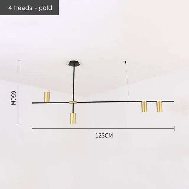 4 heads gold Современный металлический Золотой светодиодный светильник для гостиной, потолочные подвесные светильники для кухни, подвесной светильник, подвесной светильник - Цвет абажура: 4 heads gold