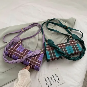 

women's bag Bags For Women Check Portable French Armpit Bag 2020 New Summer One Shoulder Frog Bag