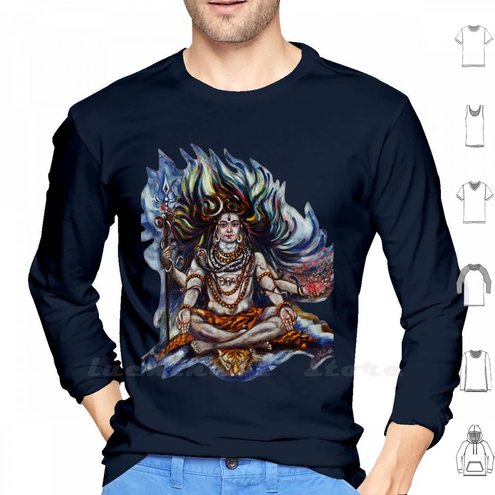 Shiv Ganga Felpe Con Cappuccio Manica Lunga Shiva Ganga Shakti Parvati Mahadev Himalaya Himalaya Ornato