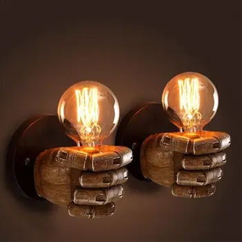 

1pc Right/Left Hand Wall Lamp Industrial Style Decoration Vintage Resin Non-toxic Interface Excluding Screw E27 Bulb Light W1J5