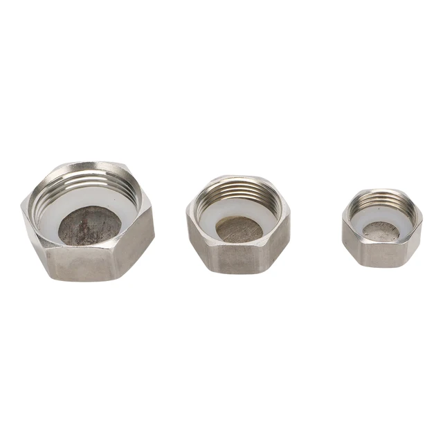 Rozsdamentes Acél 1/2 "3/4" 1 "Női Szál Végdugó Gumi Tömítés Gyűrűvel G1/2, G3/4, G1 Bsp Vízvezeték Csőszerelvények