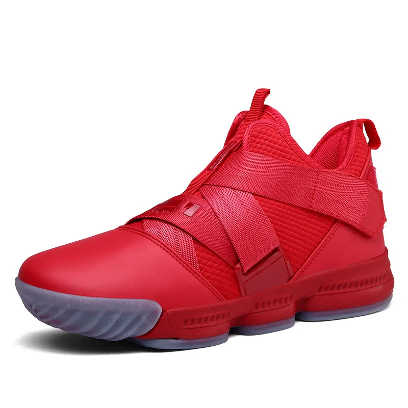Брендовые мужские новые баскетбольные кроссовки Роскошные воздухопроницаемые Спортивная дышащая обувь нескользящие Baskerball кроссовки унисекс Lebron James обувь - Цвет: red