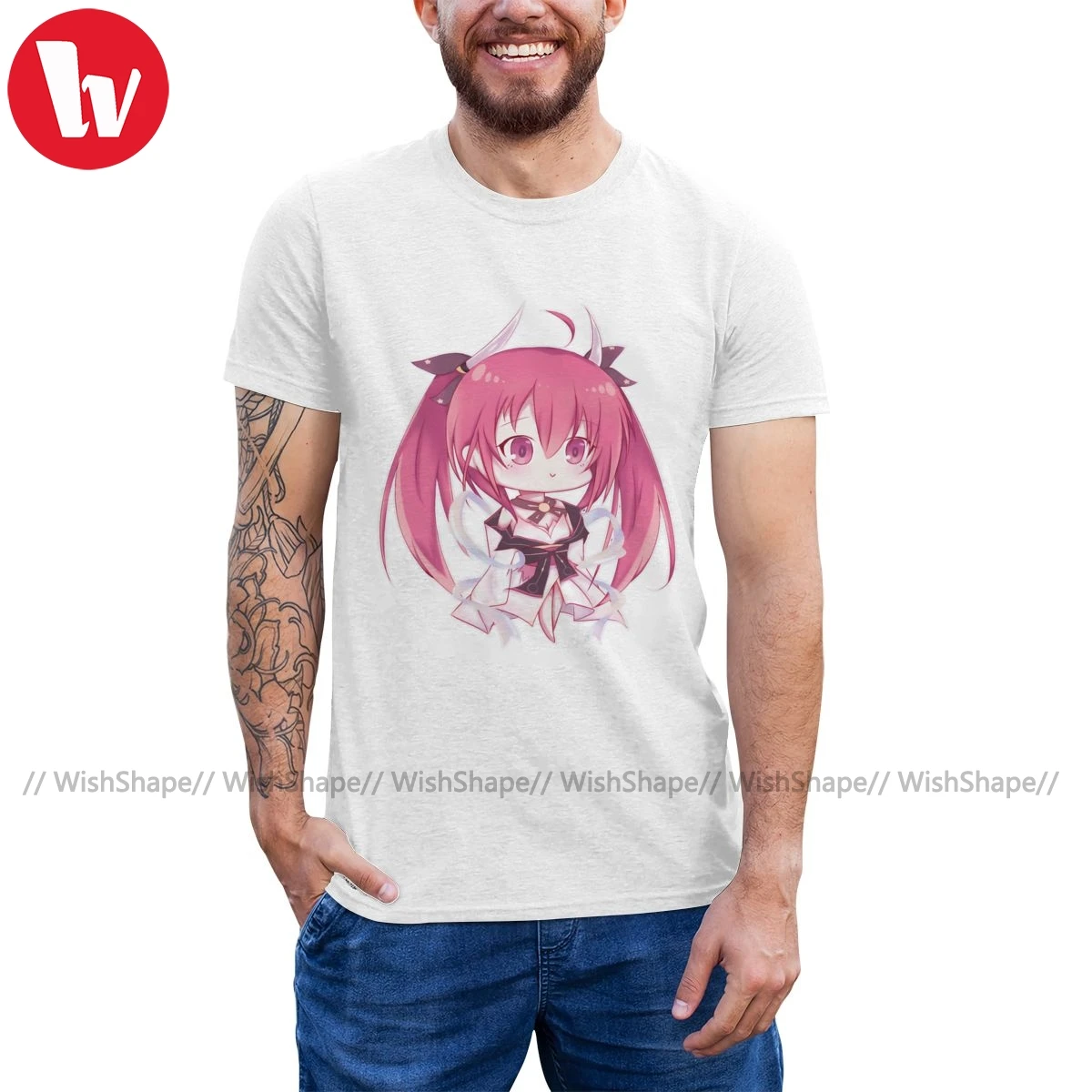 Date A Live tohka Yatogami футболка Itsuka Kotori из дата-a-Live дух-залог смешные 100 хлопковая |