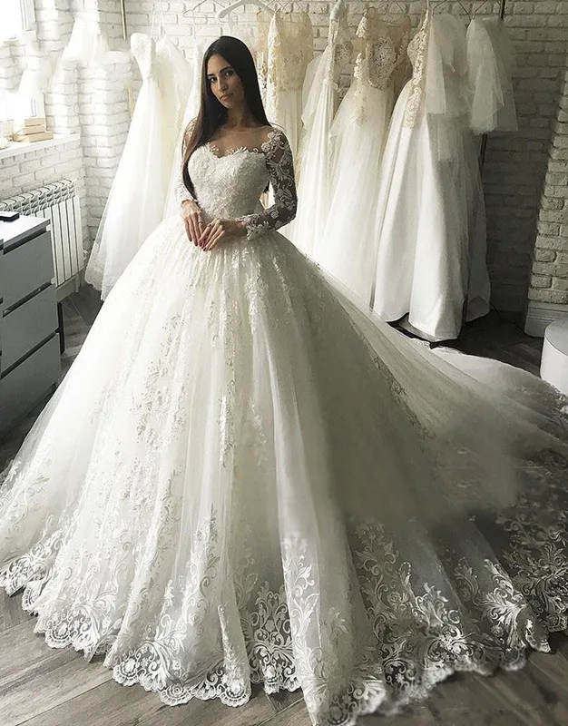 Роскошное бальное платье Дубай свадебное платье Vestido De Noiva свадебное платье с кружевом платье с аппликацией De Mariage свадебное платье