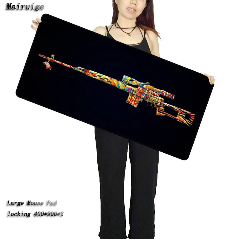  900*400*3MM Gun Mouse Pad PC Computer Laptop Gaming Mice Play Mat Mousepad For Large Game LOL CSGO 