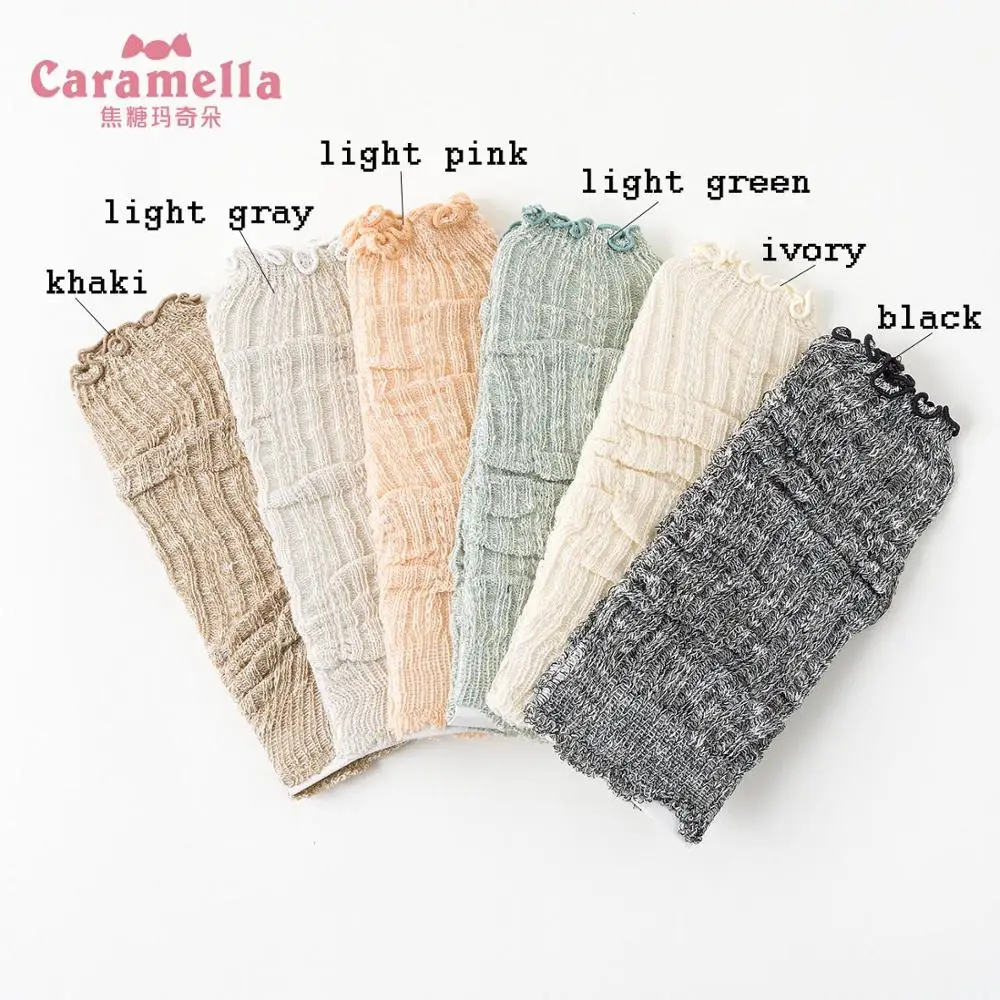Caramella, модные хлопковые носки, женские сапоги, носки, чехол для идеального вида, больше вариантов цвета, чтобы сочетать одежду - Цвет: ivory