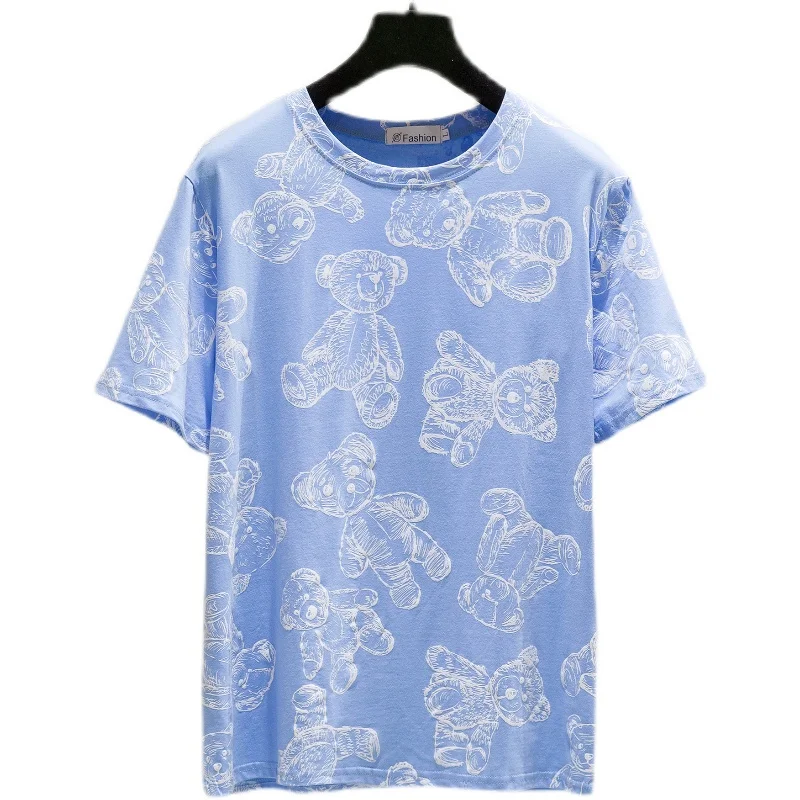 Summer Fashion Animal Harajuku Plus Size Women's T-shirt Loose Short-sleeved Thin Korean Top T-shirt