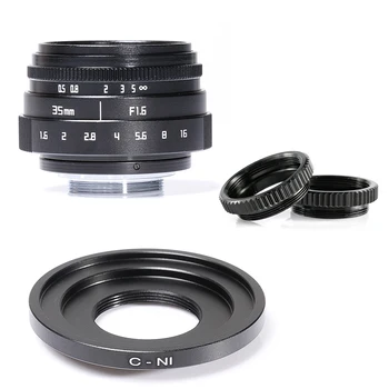 

Mini 35mm f/1.6 APS-C CCTV Lens+adapter ring+2 Macro Ring for NIKON1 Mirroless Camera J1/J2/J3/J4/J5