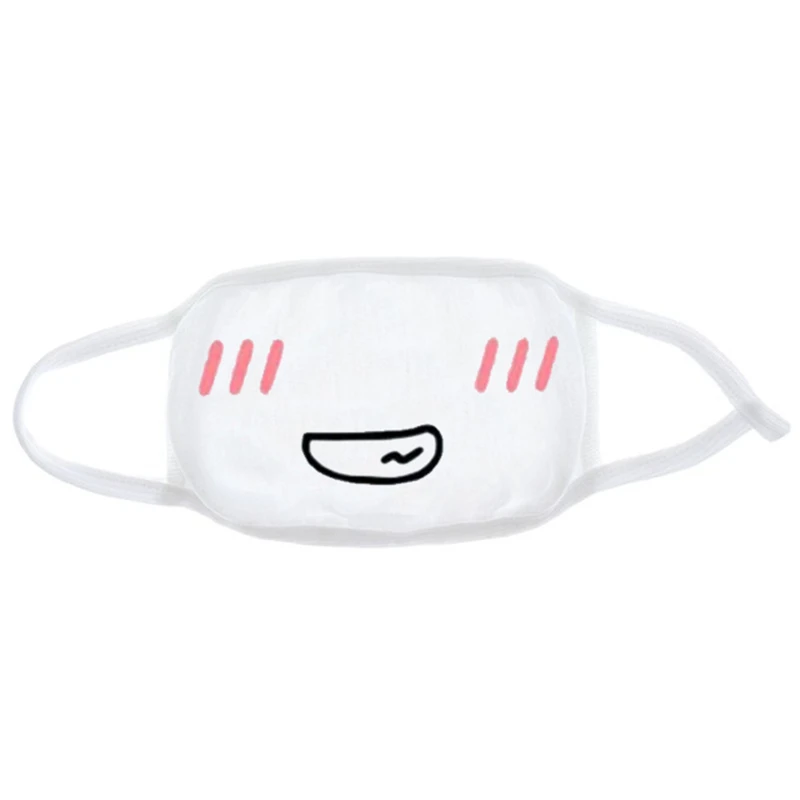 Fashion Expression Mouth Mask Anime Cotton Mouth Mask Unisex Mask Mouth-muffle Dustproof Respirator Cute Anti-Dust Mouth Covers - Color: Khaki