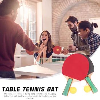 

1 Pair Table Universal Tennis Racket Ping Pong Paddle Bat with 3 Training Balls Set for Beginner Kids Adults Students