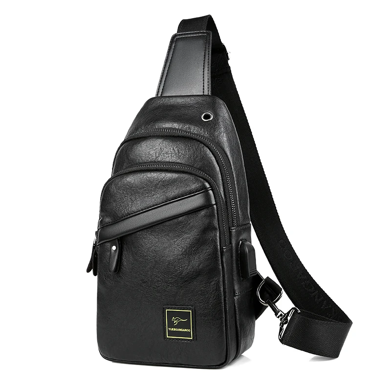 Cuero Bandoleras De Marca Para Hombre Bolso De Pecho De Cuero Tipo