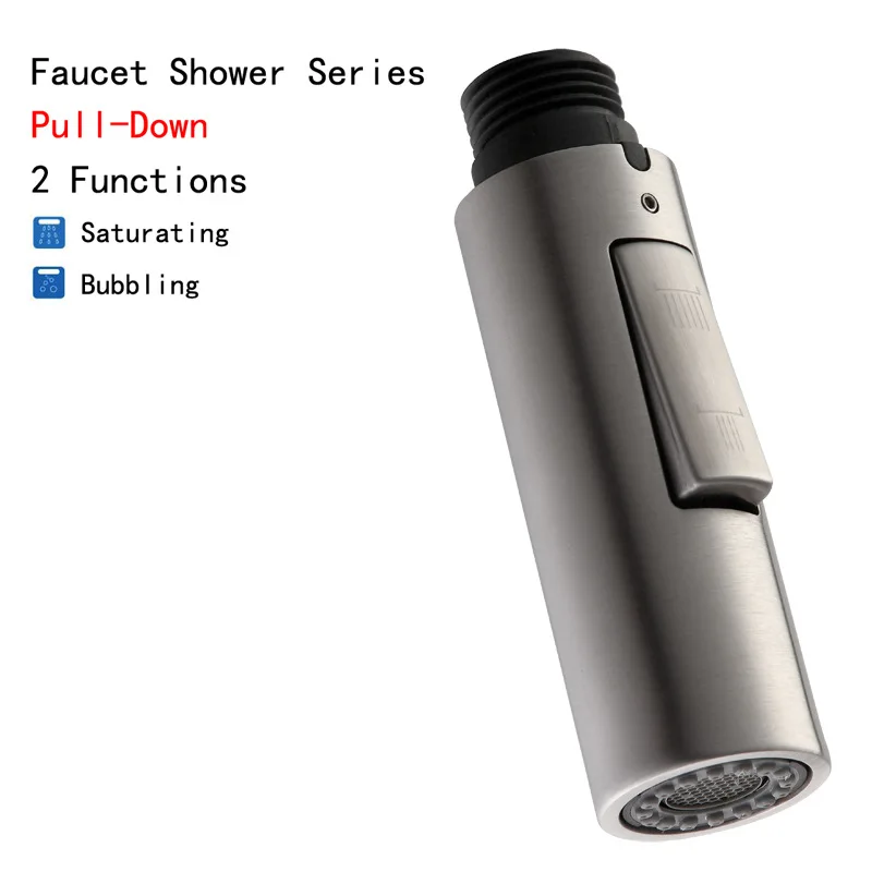 food smoked pull head basin faucet accessories trumpet-shaped button switch can suspend water-saving shower nozzle - Цвет: see chart