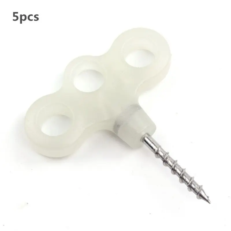 

5pcs Luminous Thread Tent Nail 3-hole Stainless Steel Peg Camping Fishing Stake Y51D