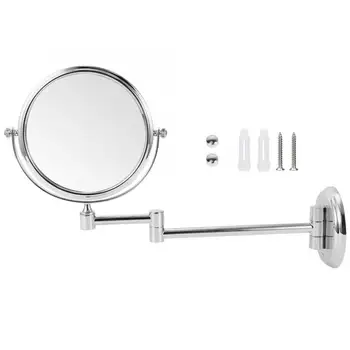 

Household Bathroom Copper Makeup Mirror Wall-Mounted Double-Sided Folding Cosmetic Vanity Mirror Extendable 360 Degree