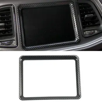 

Carbon Fiber Console GPS Dashboard Decor Trim Frame For Dodge Challenger Charger