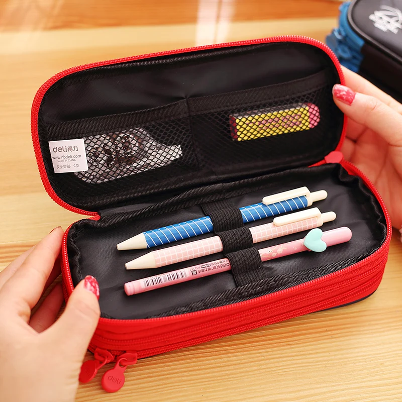 

Simple Large Capacity Canvas Pencil Bag Zipper Pencil Box For Junior High School Students Creative Personality Stationery Bag