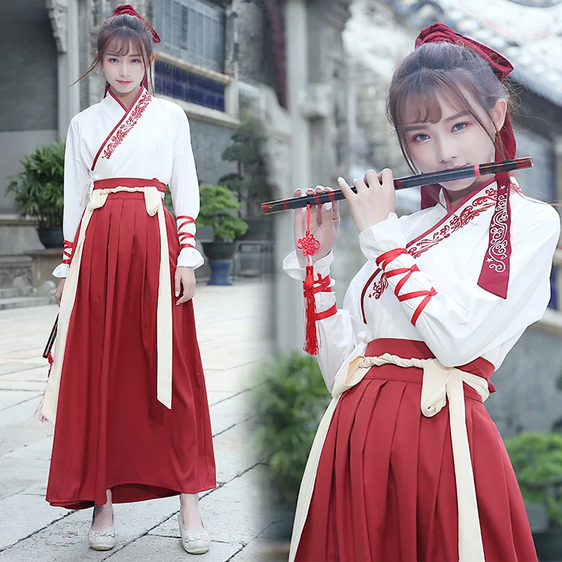 Традиционные китайские танцевальные костюмы Hanfu для женщин и мужчин халат