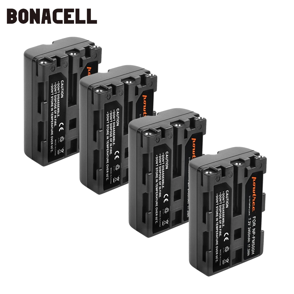 Bonacell 2400 мА/ч, NP-FM500H NP FM500H NPFM500H Камера Батарея для sony A57 A58 A65 A77 A99 A550 A560 A580 Батарея L50 - Цвет: 4 Pack Battery