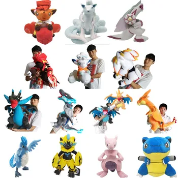 

60cm Big Size Pikachus Plush Eevee Blastoise Articuno Mewtwo Espeon Charizard Blue Yellow Ninetales Vulpix Groudon Doll Toy