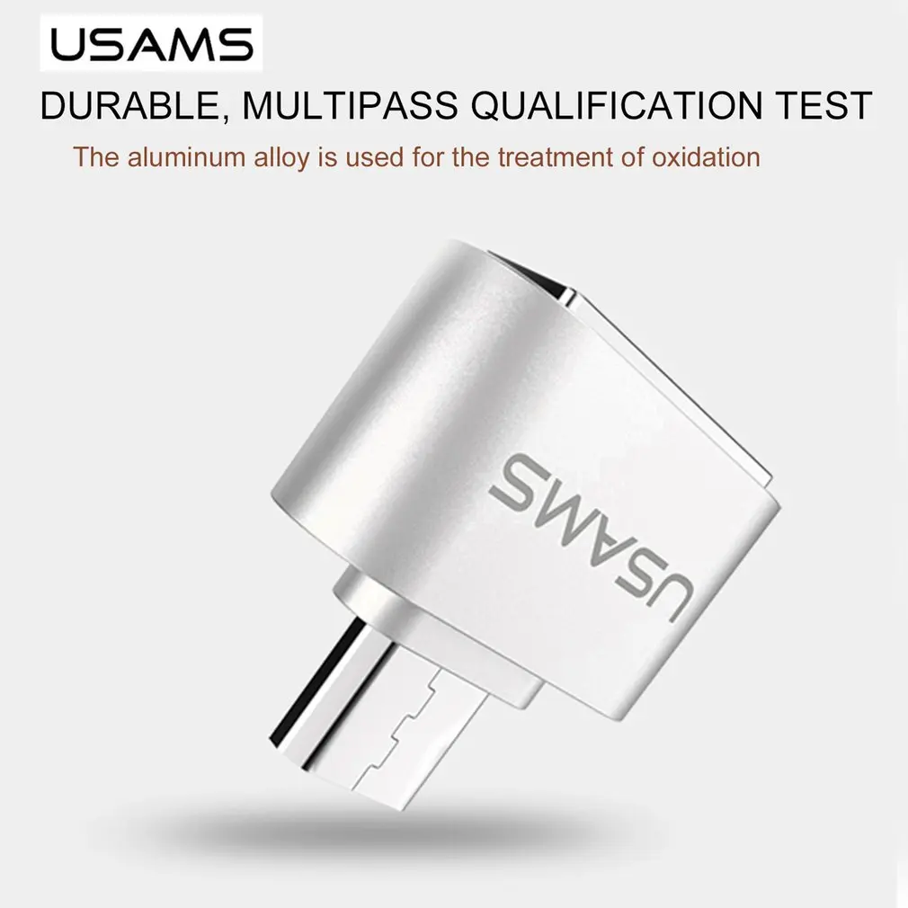 USAMS маленький размер мини микро USB к USB адаптер 2,0 конвертер для планшетных ПК мобильных телефонов к клавиатуре U диск мышь