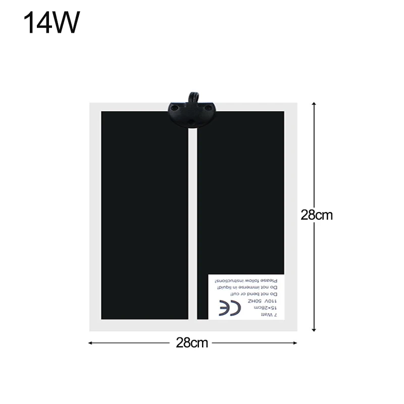5-45 Вт Террариум рептилий тепловой коврик для альпинизма ПЭТ Отопление подкладки с подогревом настраиваемый регулятор температуры коврики рептилий поставки черный - Цвет: 14W