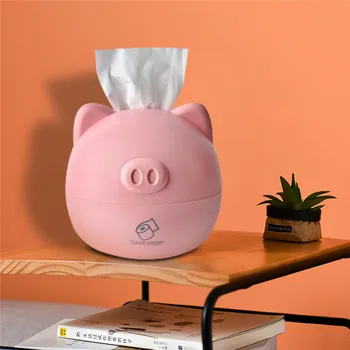

Creative nordic style Cartoon cute pig Paper Box Wheat Fiber Pumping Paper tray Home Toilet Box Reusable tissue storage #3S17