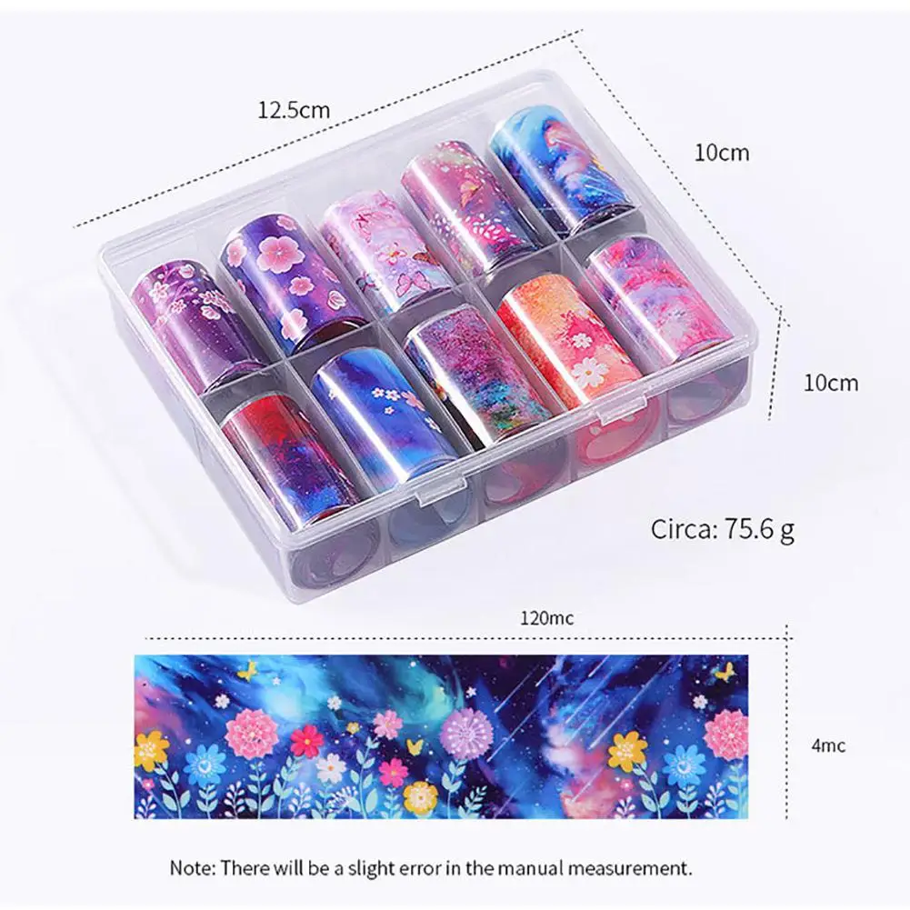 XY Fancy Flower Starry Series Nail Art Foils Laser Shinning Mixed Beauty Transfer Tips Sticker Craft DIY Universe Decorations