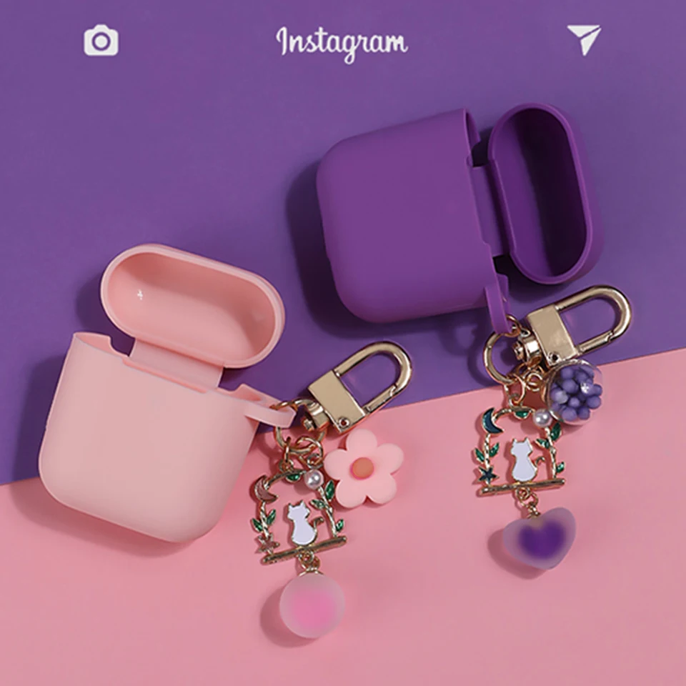 Силиконовый чехол для Apple Airpods 1 2 с милым котом|Аксессуары наушников| |