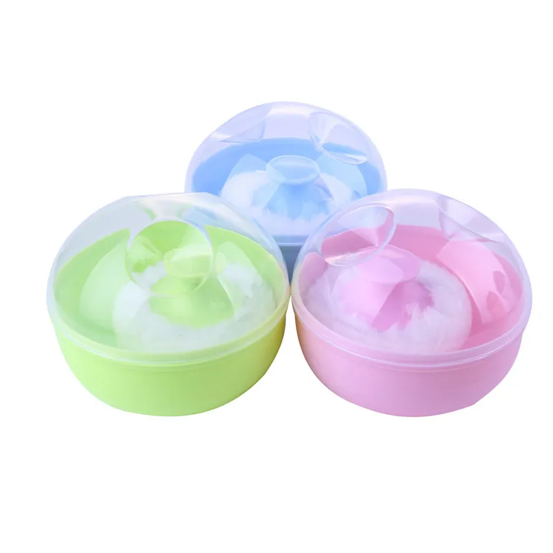 Powder box With puff talcum powder box baby puff portable newborn loaded hazelnut powder empty box #4AA6 (3)