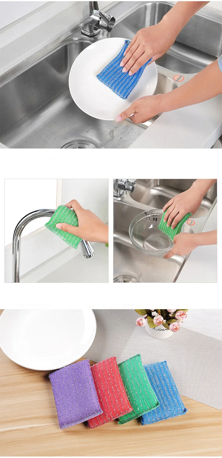 Домашний Цвет губчатая тарелка полотенце без масла чистящая ткань кухонная посуда для мытья губка для очистки