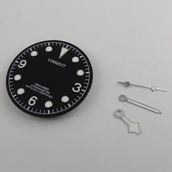 

30.4mm Fit ETA 2824 2836 MIYOTA 8215 series movement black sterial dial white marks with hands D73