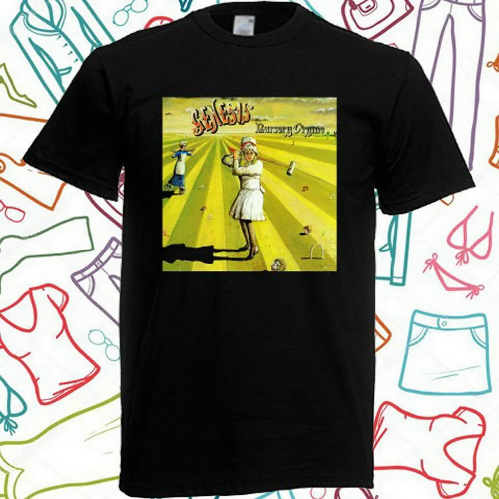 Мужская черная футболка Genesis Nursery Cryme Rock Band размеры от S до 3XL 2xl 3xl 4xl 5xl | одежда