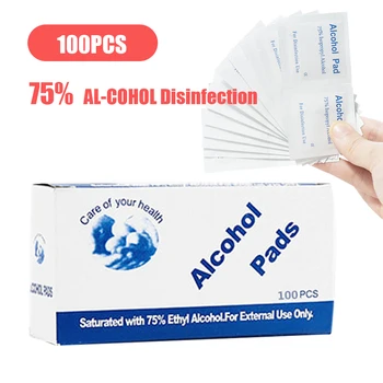 

100PCS Disposable Sterilized Cotton Pads Mobile Phone Cleaning Wipe Skin Cleaning Wipes portable